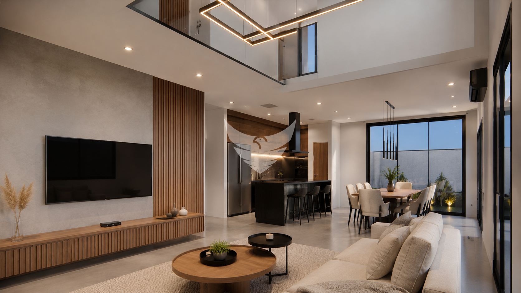 Sala integrada de casa no Residencial Verana, Porto Velho